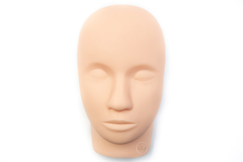 Our Training Mannequin Head is the perfect tool to practice your lashing skills without a live model.  Key Features:  - It has a flat back to ensure it remains in place while you are lashing.  - Materials: High-Quality Soft Silicone  - Easy to clean  - Simulative of human skin and face size, which makes it easier to lash on live models later.