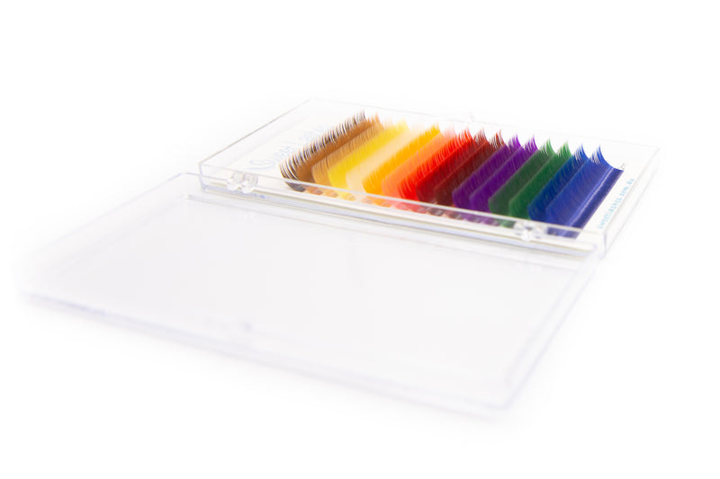 Our Rainbow Colour Lash Tray is specially designed for Classic sets, which gives lash artists essential materials to develop their creativity and create unique Classic sets of mixed coloured lashes. Let's give your clients the extra trendy look by adding a pop of coloured lashes to their sets.