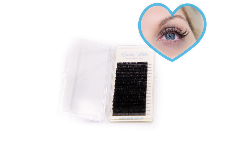 Our Premium Jet Black Classic Flat Lash Trays offer the jet black lashes that are designed with the deepest shade of black to help you create fuller looking sets more easily and quickly. They are so soft with matte finish to help you achieve feather-like and natural looking sets.  Key Features:  - Materials: the highest quality Korean PBT   - Consistent, long-lasting curl   - Easy to remove off the strip 